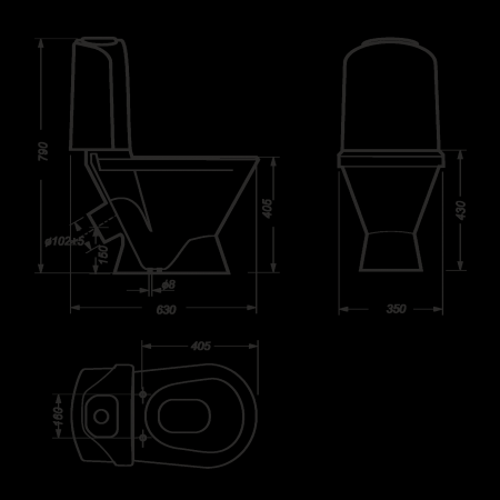 Унитаз-компакт Sanita Luxe Classic DM CSCSLCC01040611 с бачком и сиденьем Микролифт